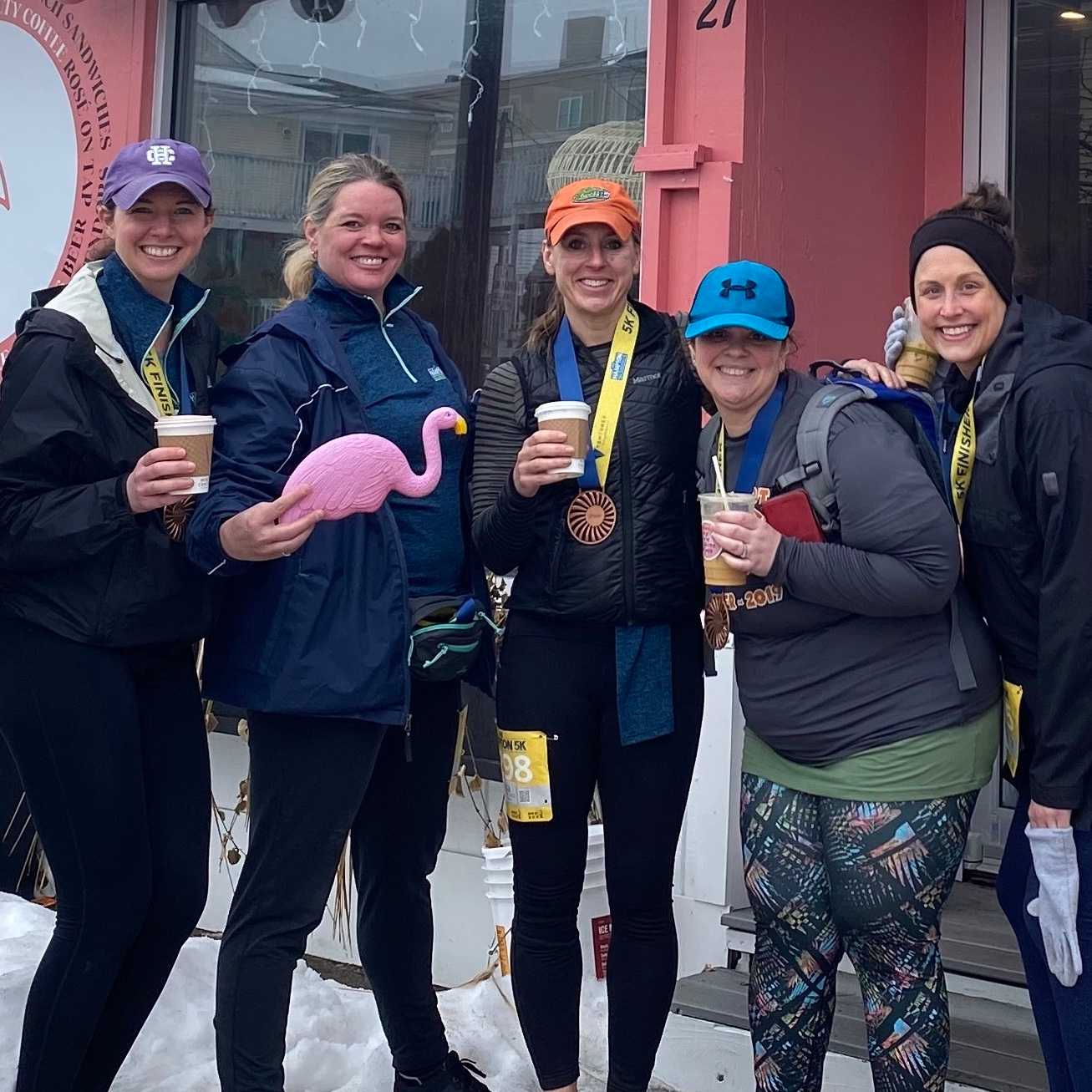 Group Photo of the clinicians at a road race